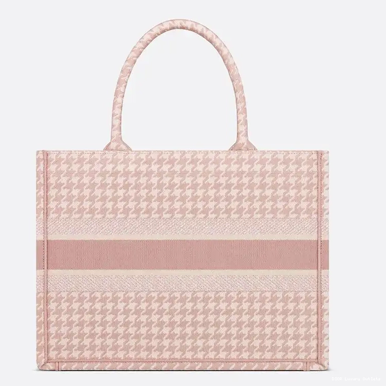 Cheap Canvas Motif Tote Cherry Houndstooth Book Dior Macro 0328 Luxury